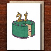 Greeting Card | Twenty-First Birthday Cake